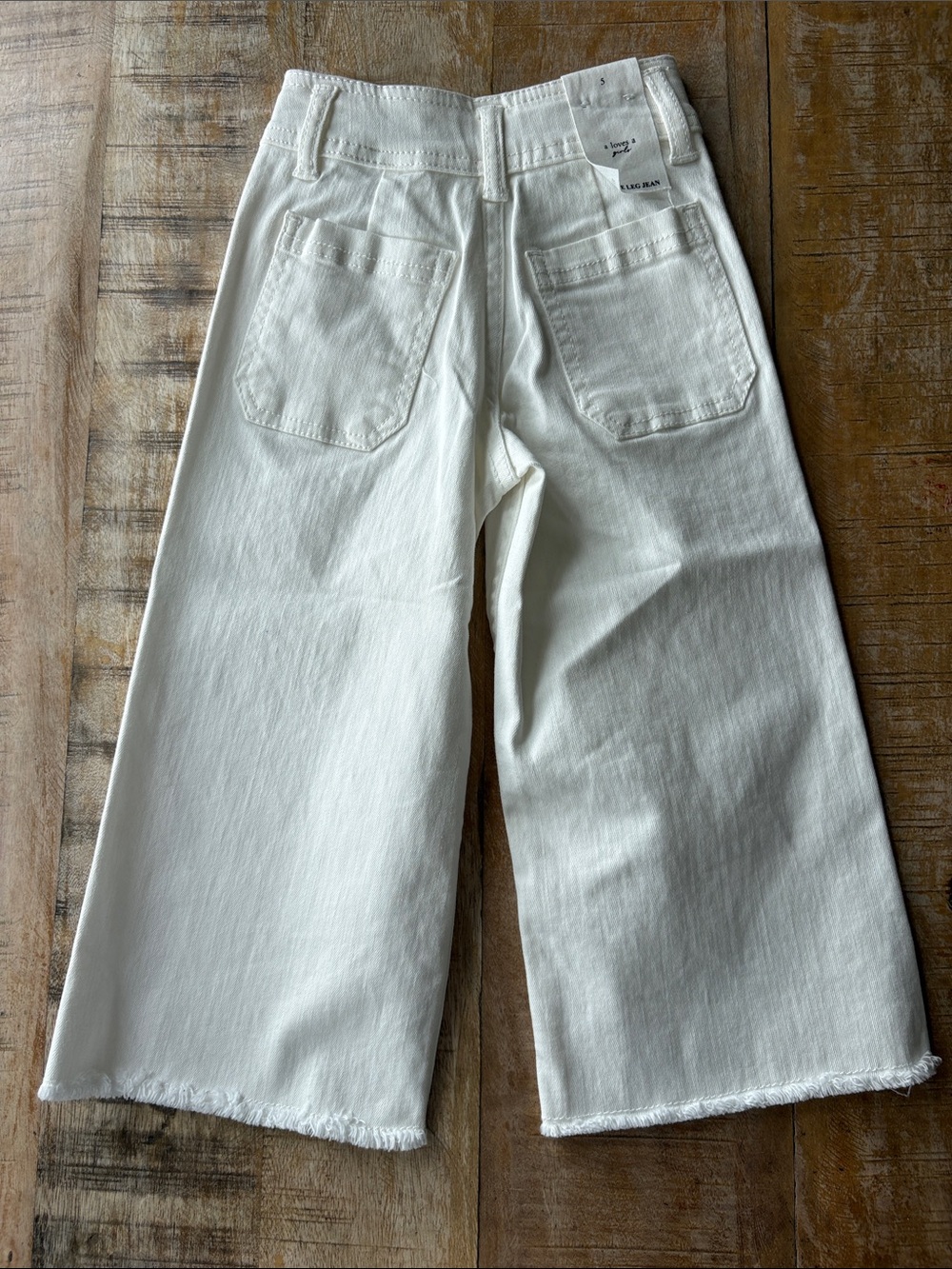 NWT A Loves A Girls White Wide-Leg Jeans 5t - Picture 6 of 6